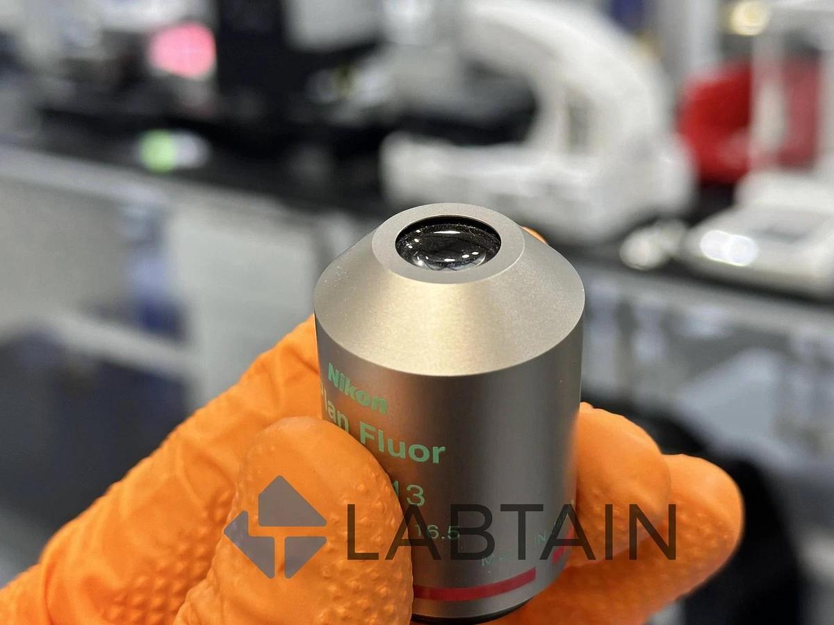 Used Nikon Plan Fluor 4x/0.13 Infinity Objective Lens WD 16.5 - Fluorescence