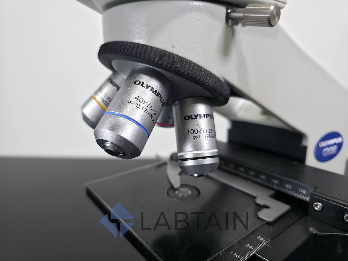 Used Olympus CX22RFS1 Binocular Biological Microscope Plan Objectives 4x-100x Used
