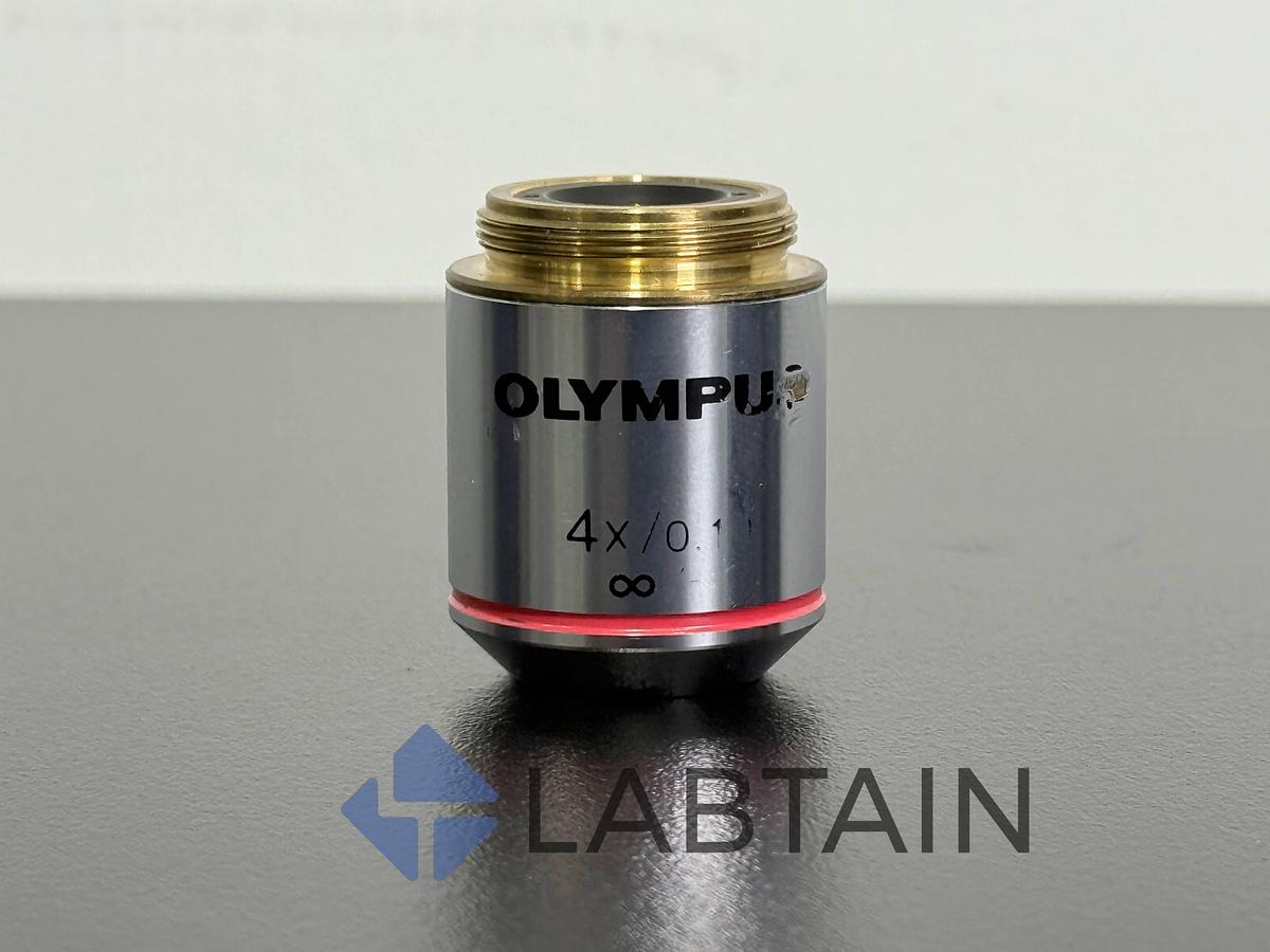 Used Lot of 2 – Plan Microscope Objectives – 4x / 0.10 NA – RMS Thread – Used