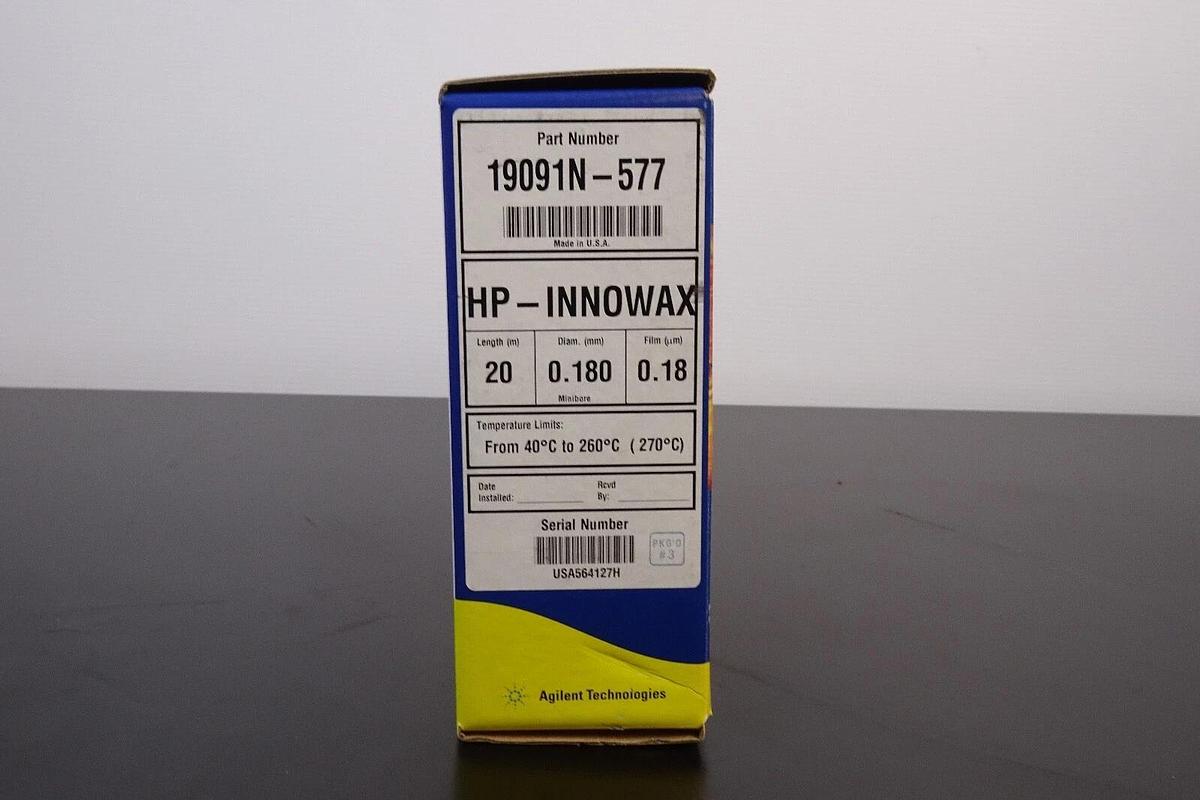 Agilent HP-INNOWax GC Column – 19091N-577 – 20 m × 0.18 mm × 0.18 µm – Minibore – New (Open Box)