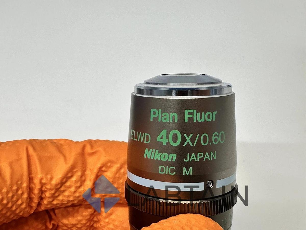 Used Nikon Plan Fluor 40x/0.60 LWD DIC M Microscope Objective - Made in Japan