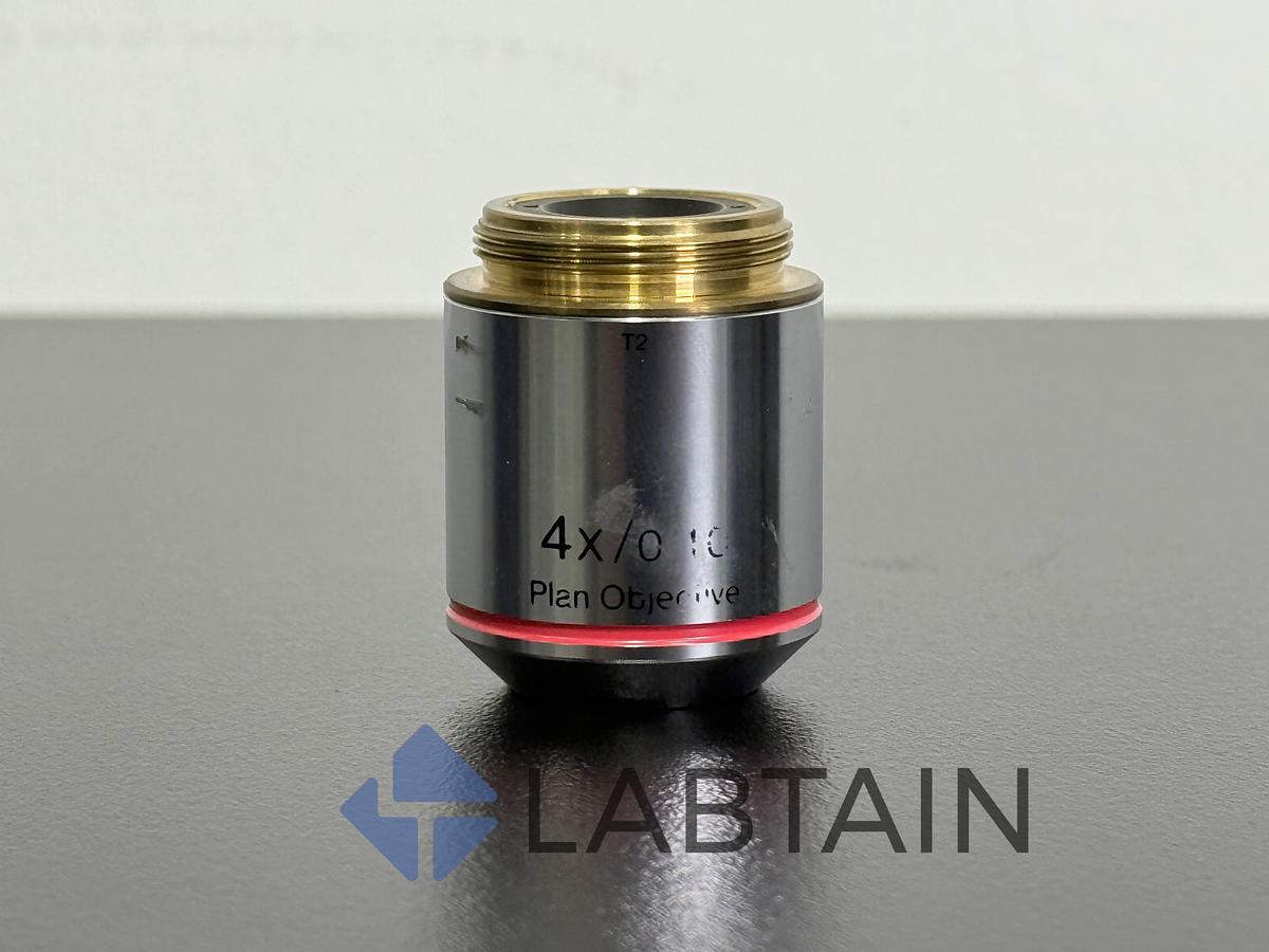 Used Lot of 2 – Plan Microscope Objectives – 4x / 0.10 NA – RMS Thread – Used