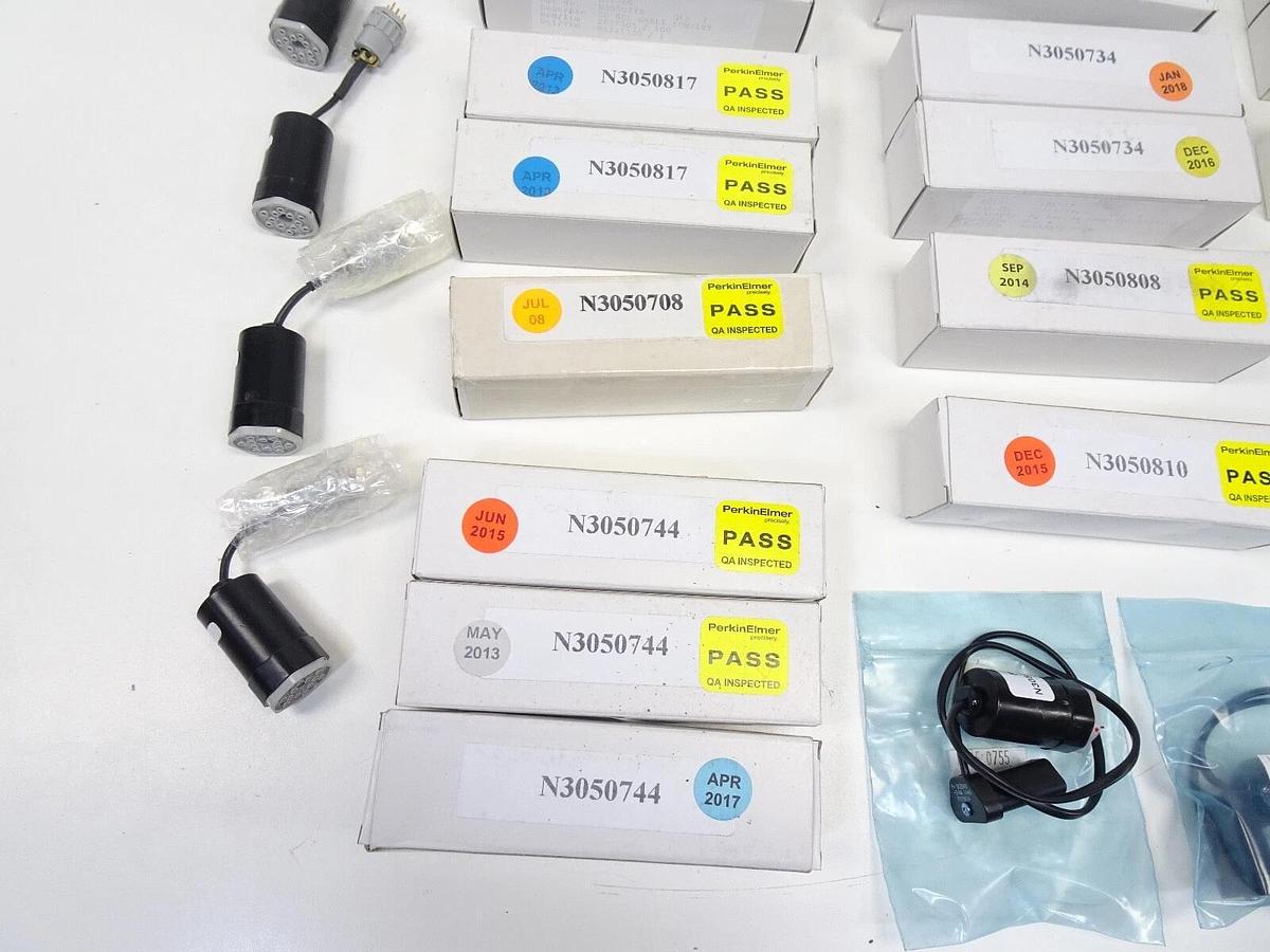 Lot of 44 Perkin Elmer Intensitron Coded Adapters for Lumina HCL – Multiple Part Numbers