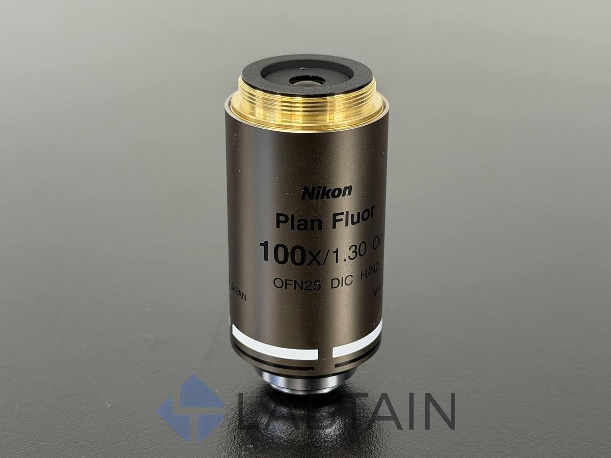 Used Nikon Plan Fluor 100X/1.30 Oil DIC H/N2 Microscope Objective MRH01902