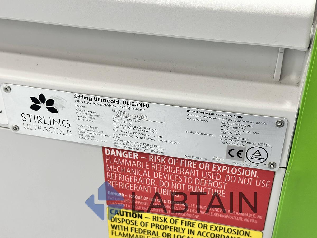 Used Stirling Ultracold ULT25NEU – Portable Ultra-Low Temperature Freezer – S/N 21031-10403 – Tested