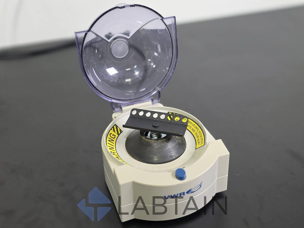 Used VWR Galaxy Mini Centrifuge with PCR Strip Rotor 115V 0.2 mL PCR Strip Tube Rotor