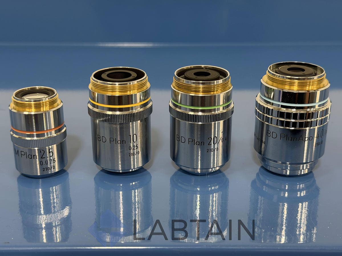 Used Nikon BD Plan & M Plan Objective Set 2.5x 10x 20x 40x Apo 210/0 Used