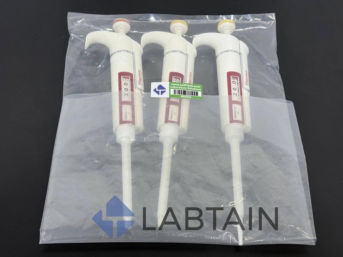 Used x3)Thermo Scientific Finnpipette F1 Manual Pipettes 2-20uL | 10-100uL | 30-300uL