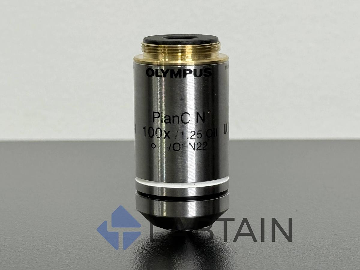 Used Lot of 2 – Olympus Plan C N Objective – 100x / 1.25 Oil – FN22 – Infinity – Used