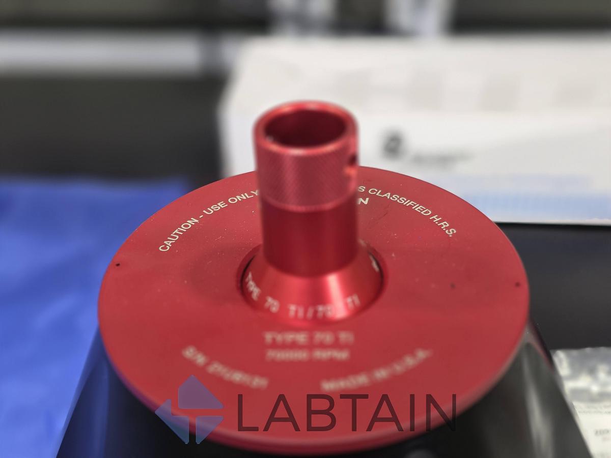 Used Beckman Coulter Type 70 Ti Fixed-Angle Titanium Ultracentrifuge Rotor — 70,000 RPM, 8 × 39 mL, with Lid, OptiSeal/Quick-Seal Spacers & Spinkote (Cat #337922) — Used/Inspected