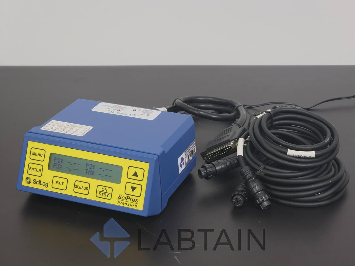 Used SciLog SciPres Tri-Channel Pressure Monitor System w/ Interface Cable