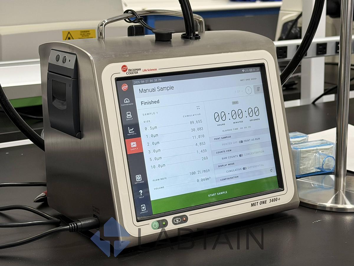 Used Beckman Coulter MET ONE 3445+ Portable Air Particle Counter 100 LPM Used