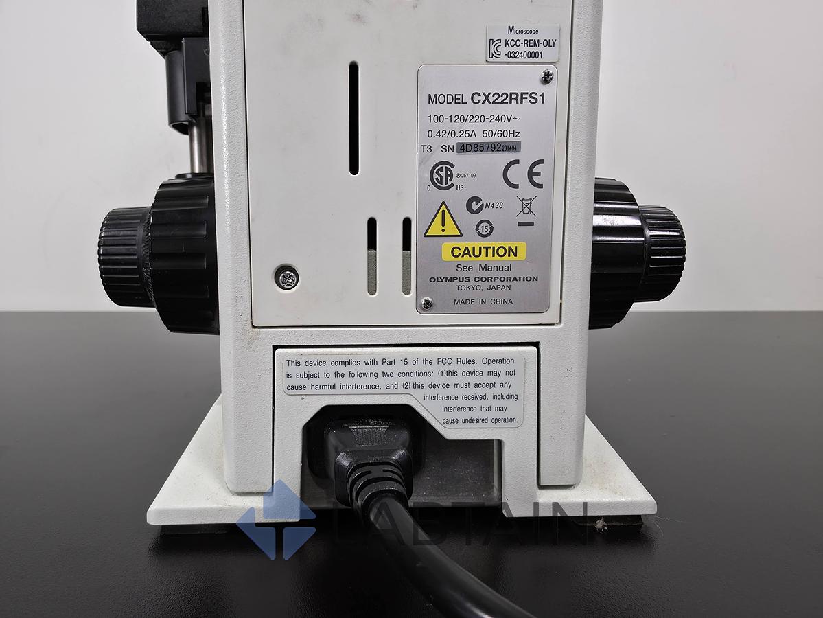 Used Olympus CX22RFS1 Binocular Biological Microscope Plan Objectives 4x-100x Used