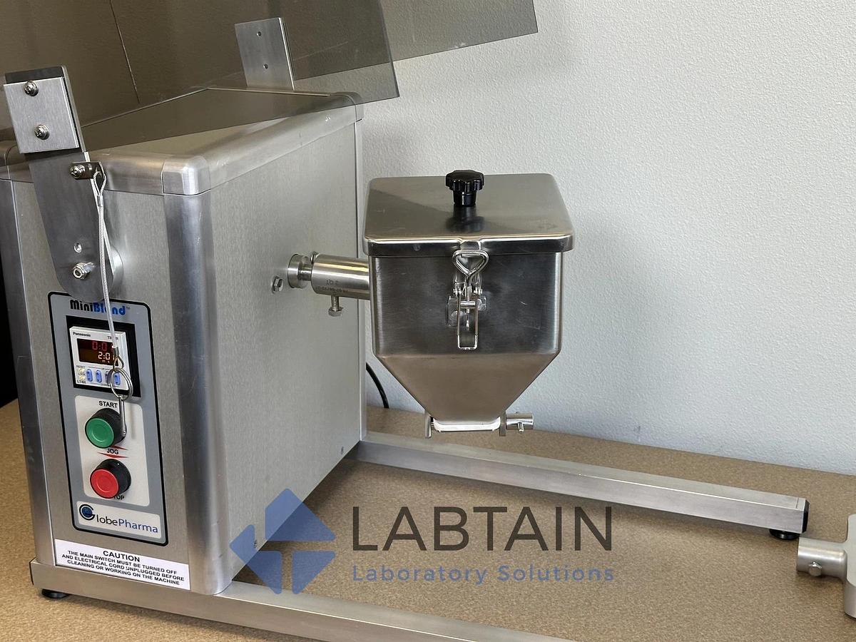 Used GlobePharma MiniBlend Dry Powder Mixer – Benchtop Lab Blender – Tested