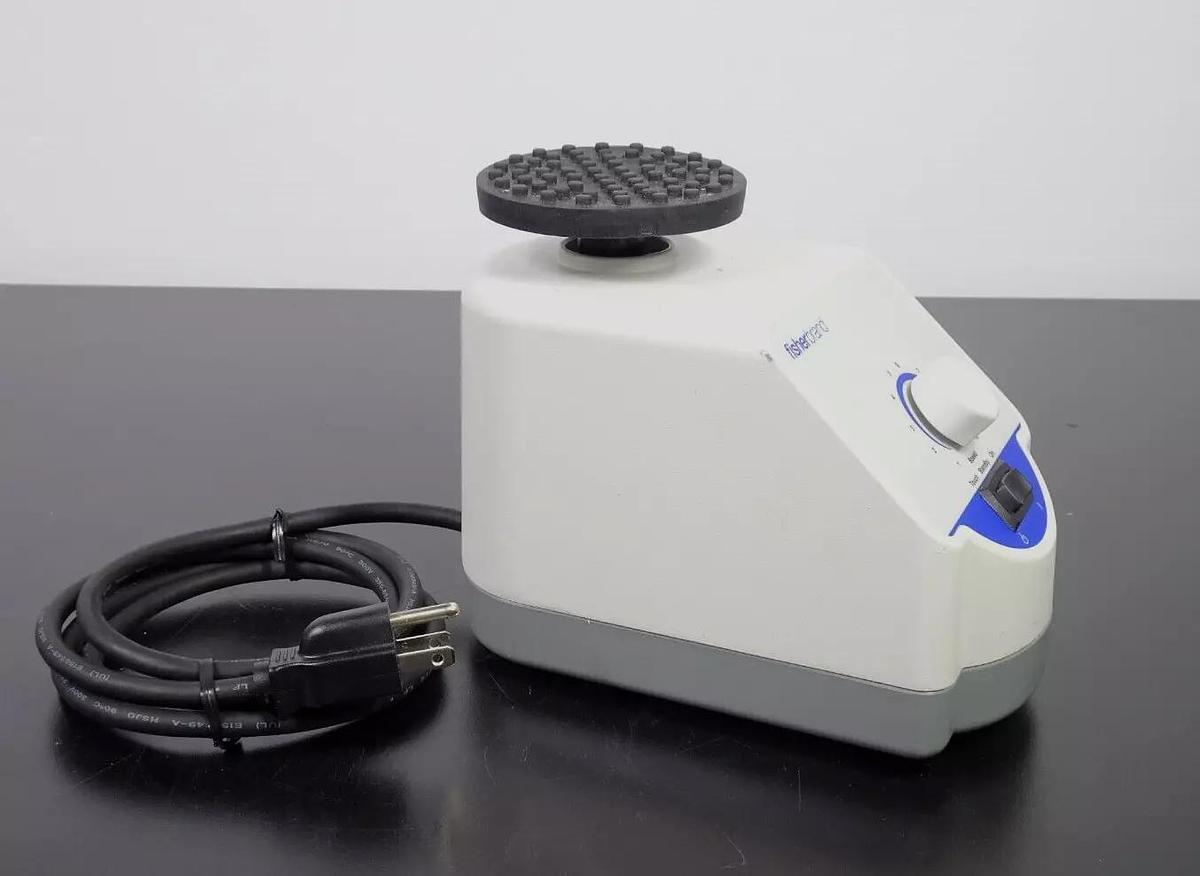 Used Fisher Scientific 02215414 Analog Vortex Mixer – S/N 210623035 – Tested – Benchtop Lab Mixer