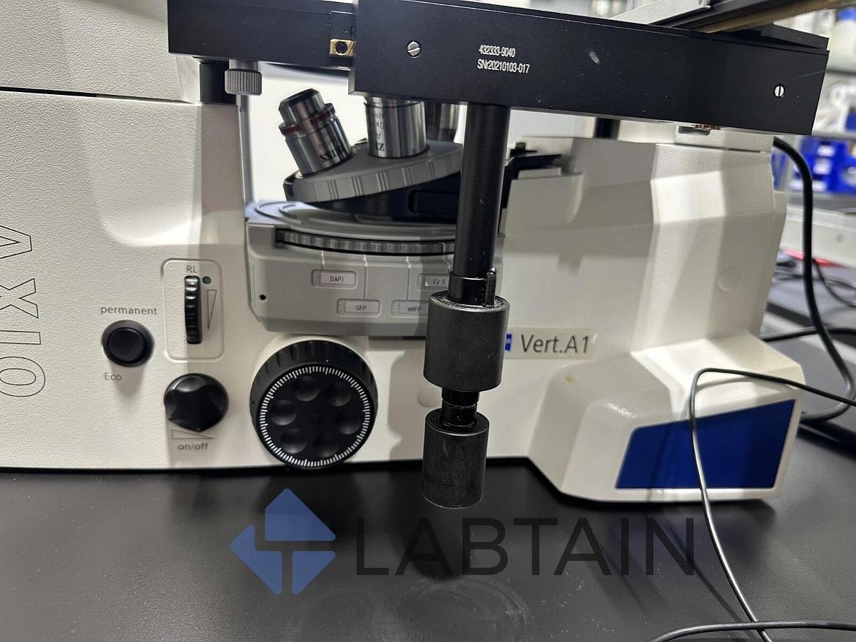 Used Zeiss Axio Vert.A1 Inverted Live Cell Imaging Microscope – LED – Axiocam – Software – TL Bright Light Issue