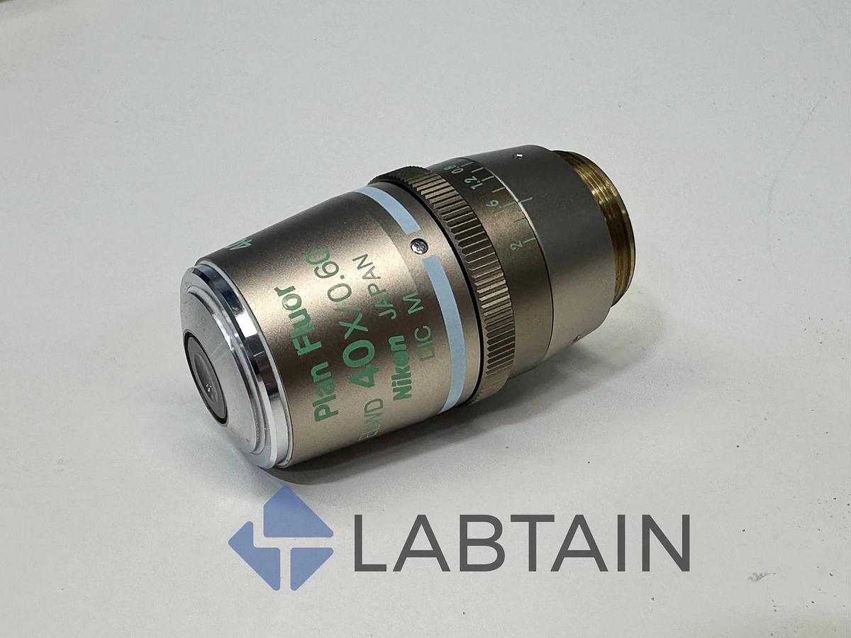 Used Nikon Plan Fluor 40x/0.60 LWD DIC M Microscope Objective - Made in Japan