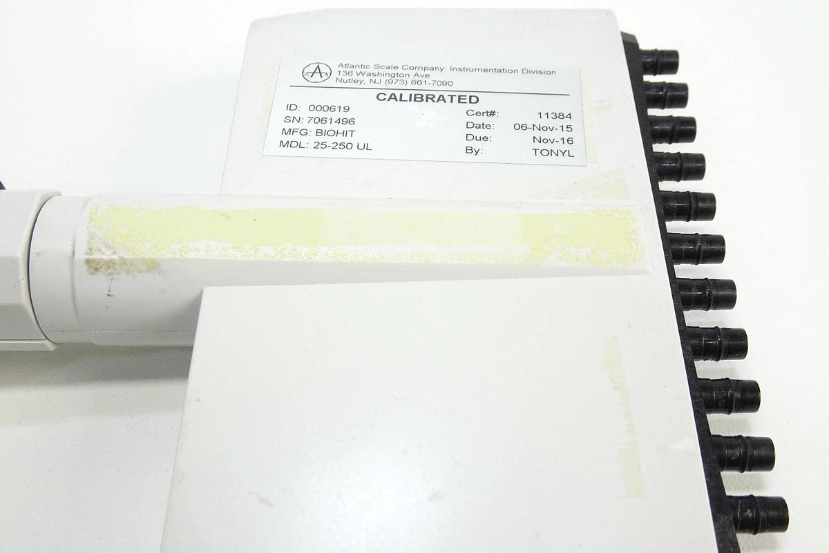 Used Biohit ProLine 12-Channel Electronic Pipette, 25-250 µL – New Battery, Excellent Condition