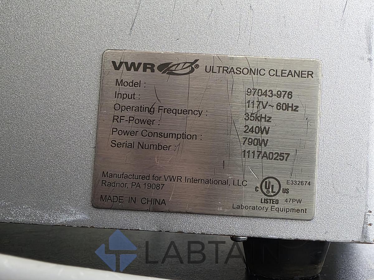 Used VWR 97043-976 Digital Laboratory Ultrasonic Cleaner w/ Lid Used