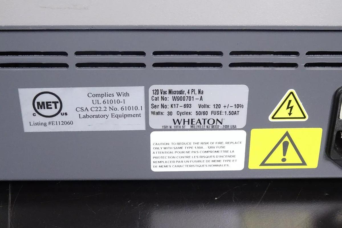 Used Wheaton Micro-Stir W900701-A – 4-Position Slow-Speed Magnetic Stirrer – Excellent Condition