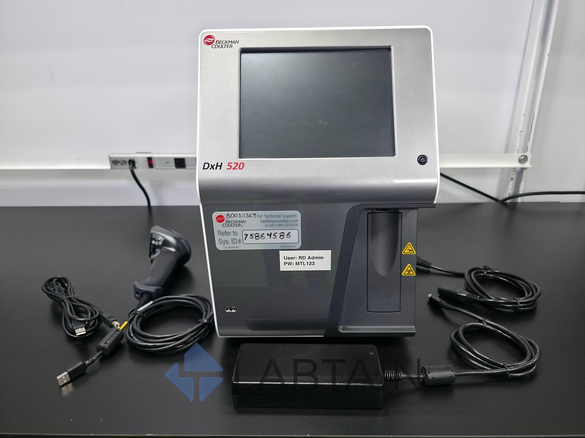 Used Beckman Coulter DxH 520 Hematology Analyzer (B40602) - 2020 Model with 2D Barcode Scanner