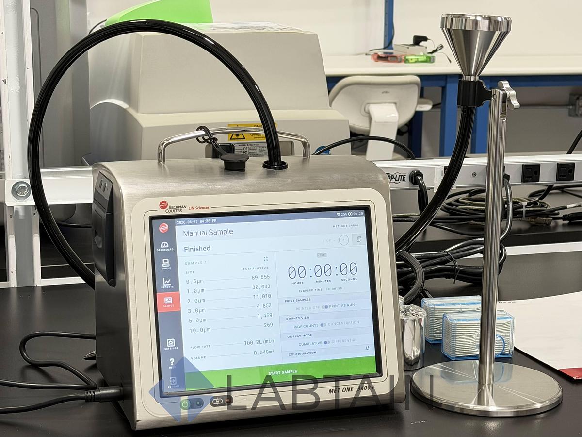 Used Beckman Coulter MET ONE 3445+ Portable Air Particle Counter 100 LPM Used