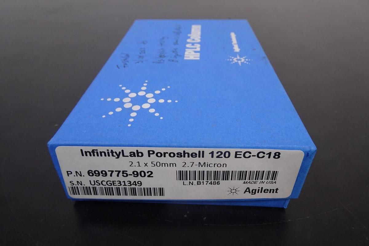 Agilent HPLC Column – 120 EC-C18 – 2.1 × 50 mm, 2.7 µm – Part 699775-902 - NEW