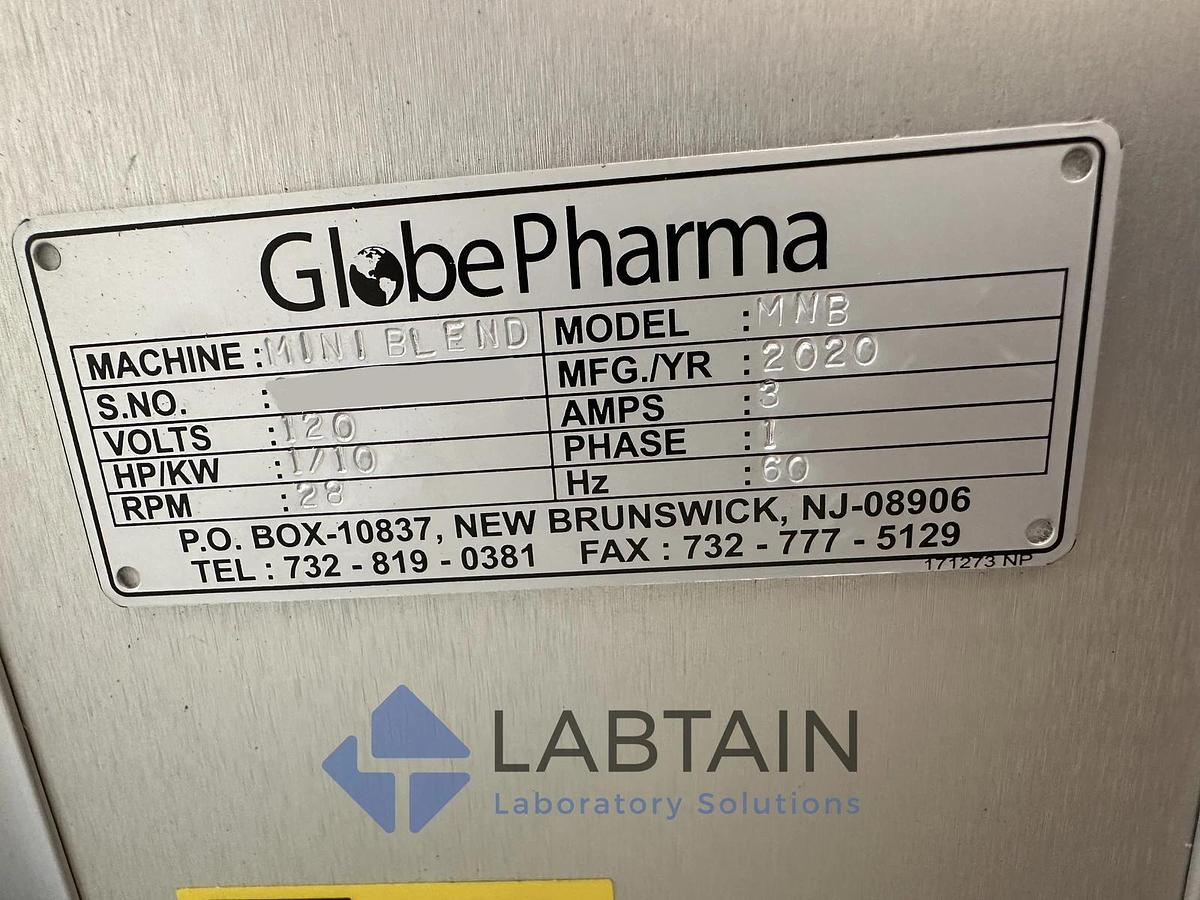 Used GlobePharma MiniBlend Dry Powder Mixer – Benchtop Lab Blender – Tested