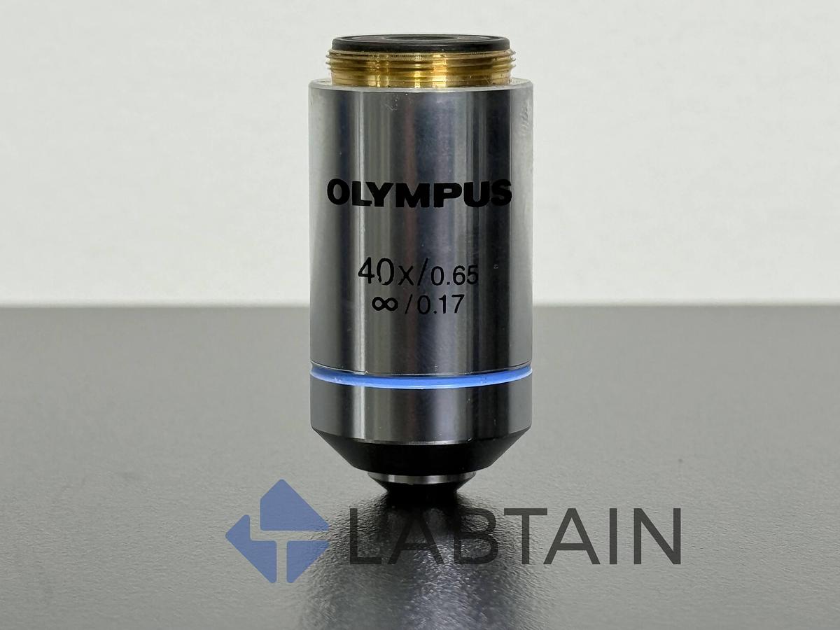 Used Lot of 2 – Olympus Achromatic Objective – 40x / 0.65 – 0.17 – RMS Thread – Blue Band – Used