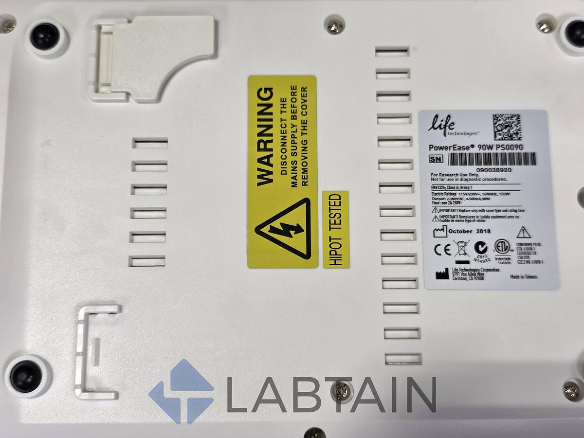 Used Life Technologies PowerEase 90W PS0090 Electrophoresis Power Supply