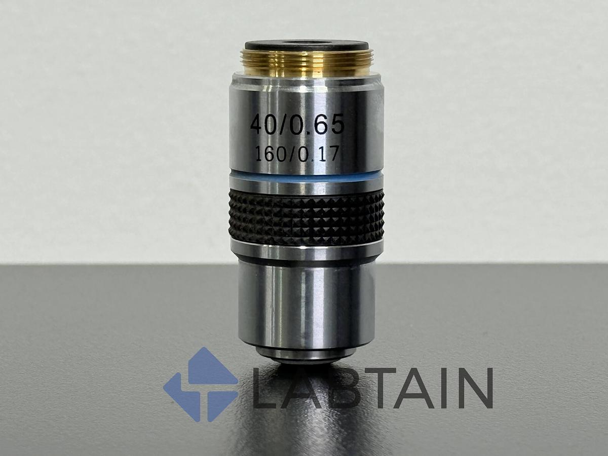 Used Lot of 5 – Olympus Achromatic Objective – 40x / 0.65 – 160 / 0.17 – RMS Thread – Blue Band – Used