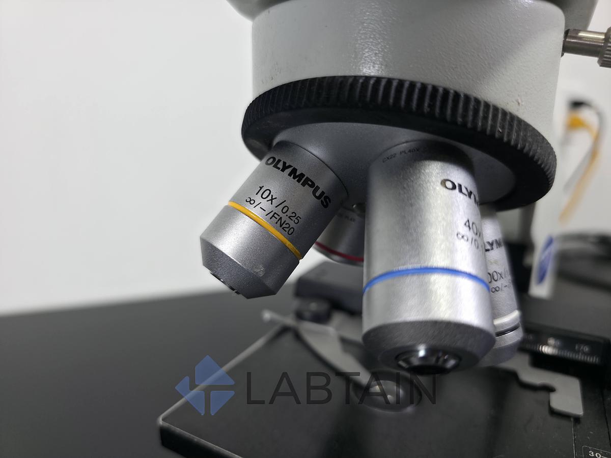 Used Olympus CX22RFS1 Binocular Biological Microscope Plan Objectives 4x-100x Used