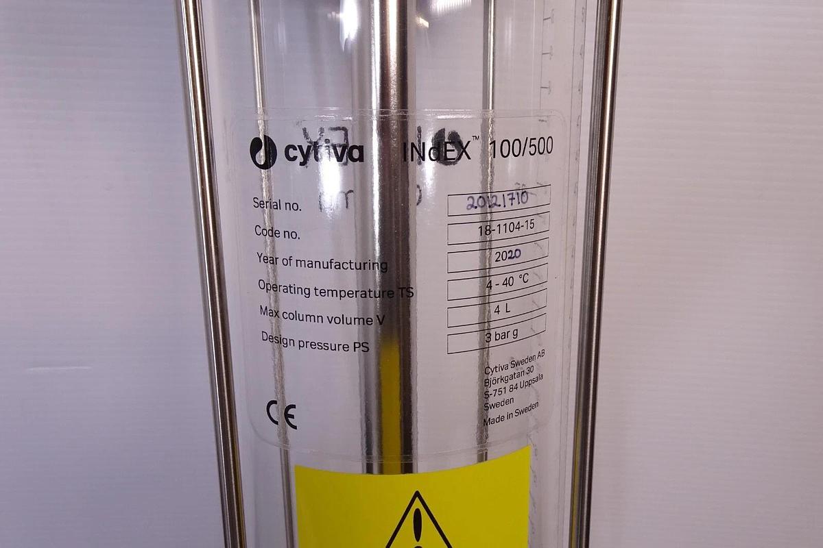 Cytiva INdEX 100/500 Glass Chromatography Column – 18-1104-15 – 4 L – Used