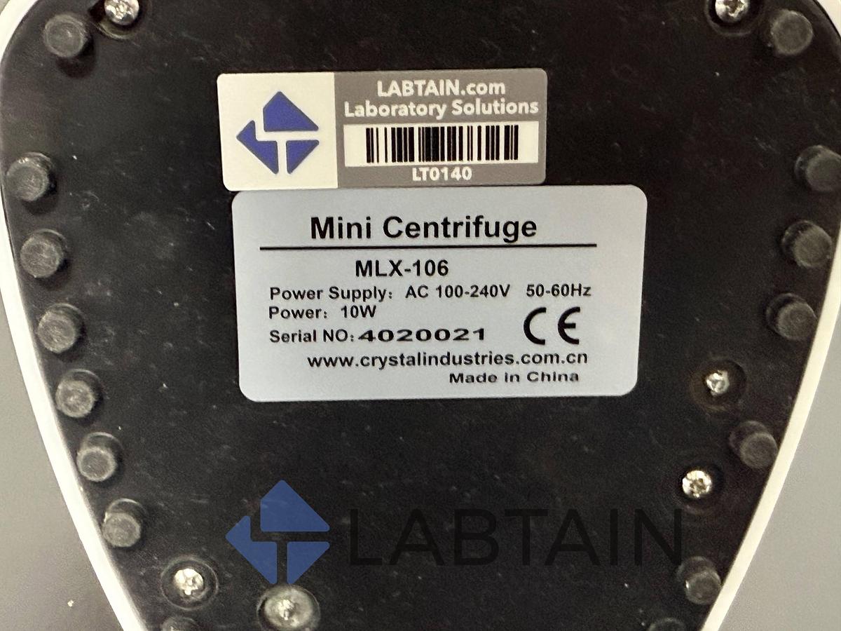 Used Crystal MLX-106 Mini Centrifuge Compact Lab Spinner 4020021