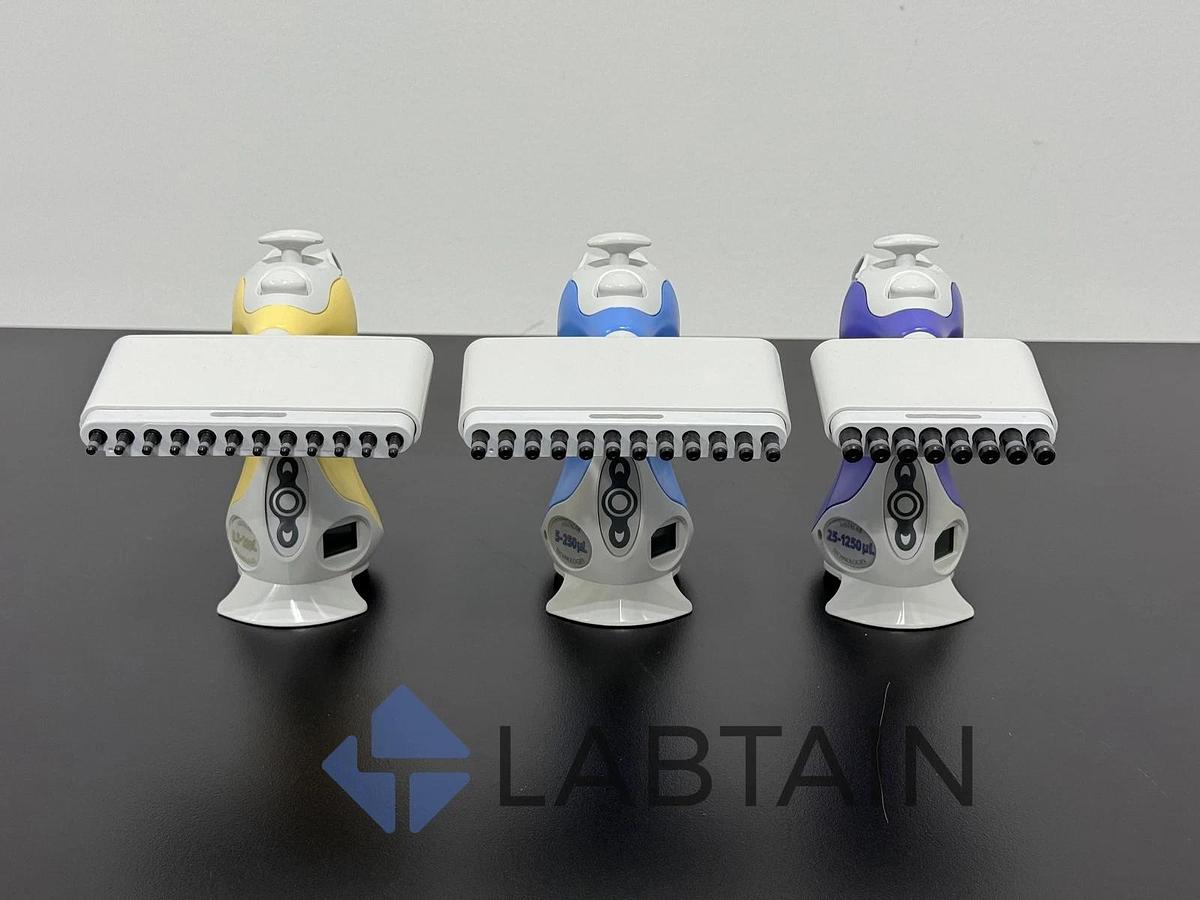 Used VistaLab Ovation M 8-Channel Electronic Pipetts - Models M-50, M-250, M-1250