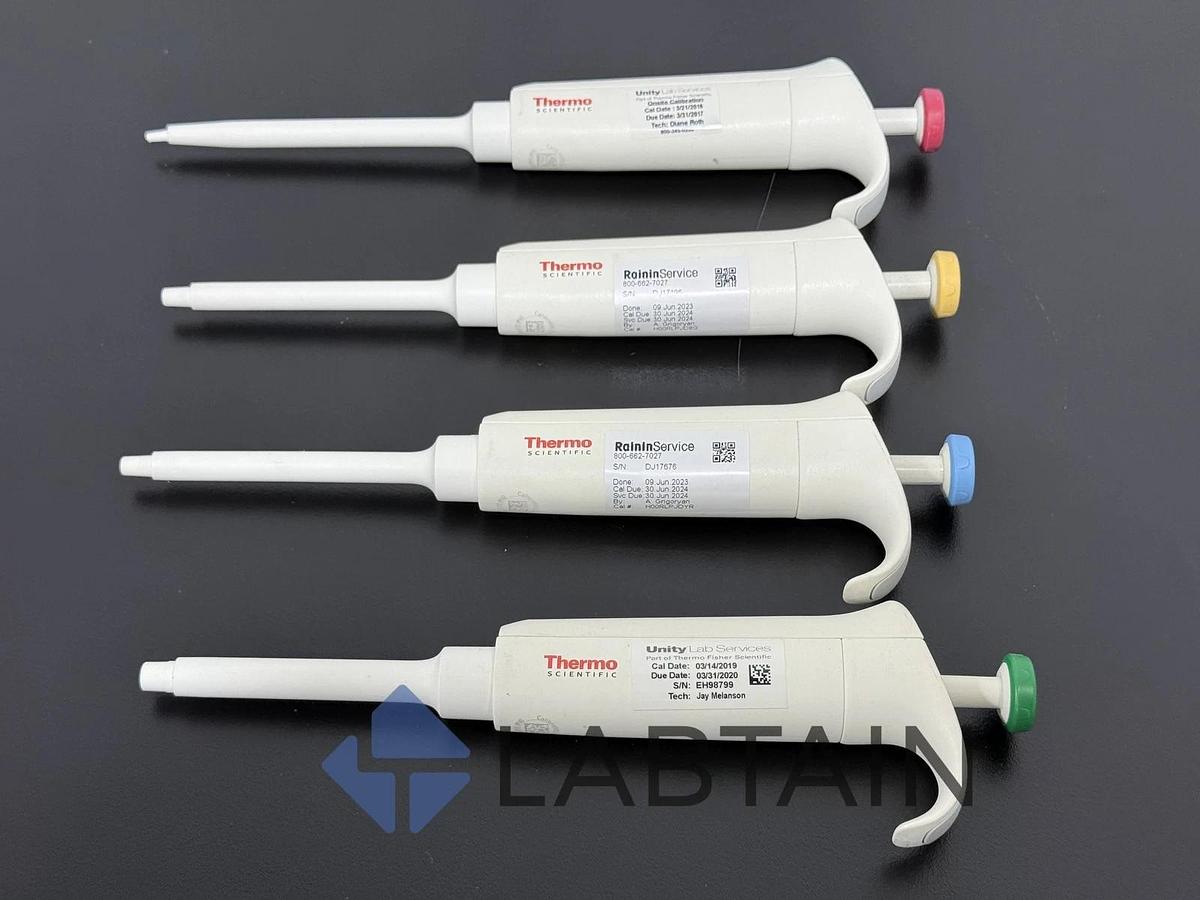 Used Lot of 4 Thermo Scientific Matrix / Rainin Manual Pipettes - Adjustable Volume