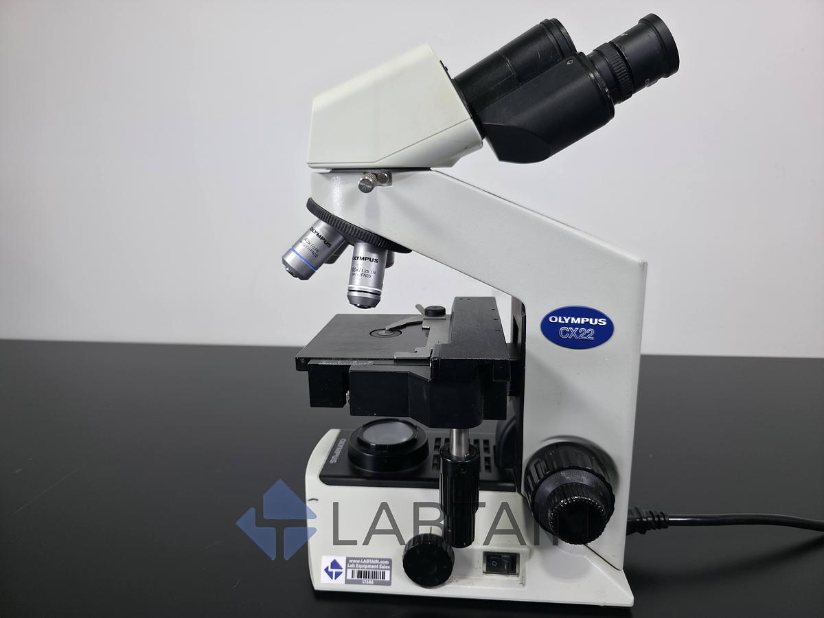 Used Olympus CX22RFS1 Binocular Biological Microscope Plan Objectives 4x-100x Used