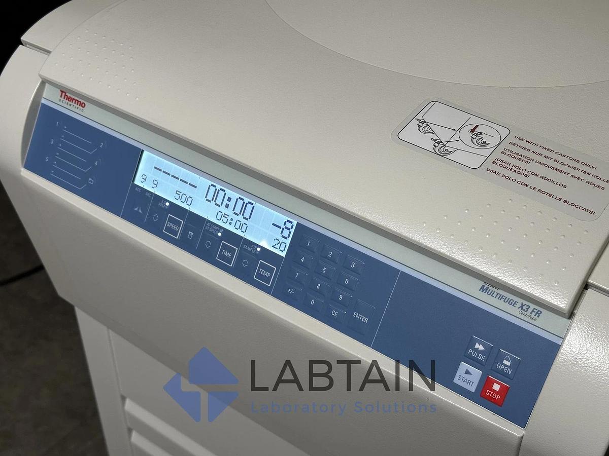 Used Thermo Scientific Heraeus Multifuge X3 FR Refrigerated Centrifuge w/ 75003180 Rotor & Buckets 41994002 – Tested