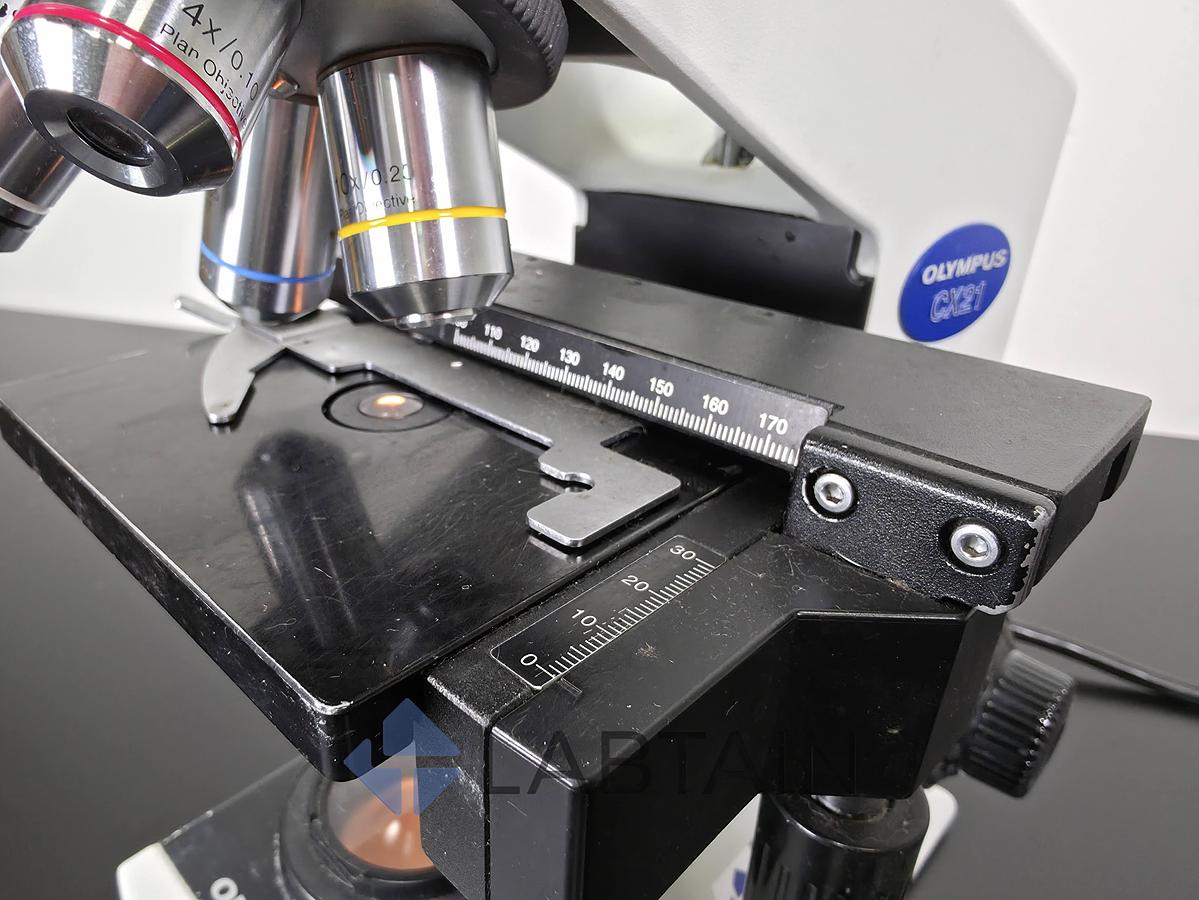 Used Olympus CX21FS1 Binocular Biological Microscope | 4X, 10X, 40X, 100X Objectives 