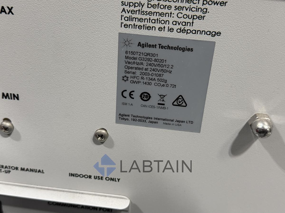 Used Agilent G3292A Recirculating Chiller for ICP-MS, P/N G3292-80201 (PolyScience 6150T, 1 HP) — 240 V / 50 Hz, Used
