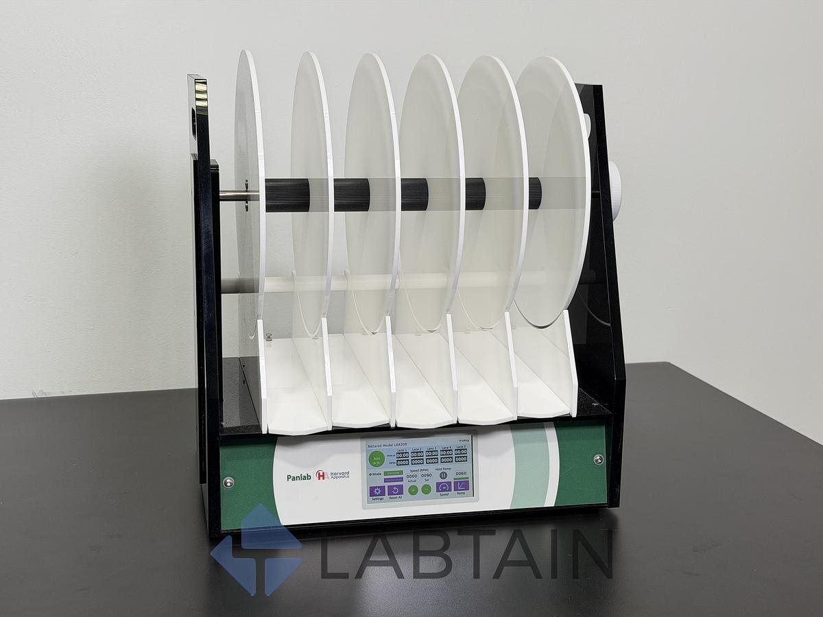 Used PANLAB | HARVARD APPARATUS LE8205 ROTA ROD TOUCH — 5-LANE RODENT ROTAROD WITH CALIBRATION CERTIFICATE