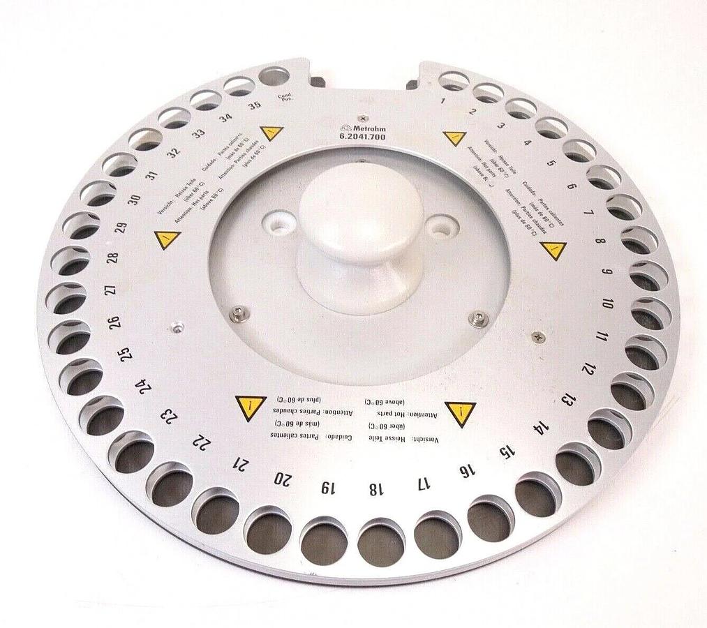 Used Metrohm 35-position Sample Rack 6.2041.700 for 774 Oven Sample Processor