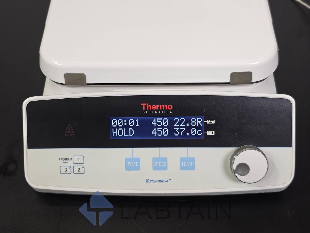 Used Thermo Scientific Super-Nuova+ SP88850190 Digital Hot Plate Stirrer w/ PT1000 Probe Used