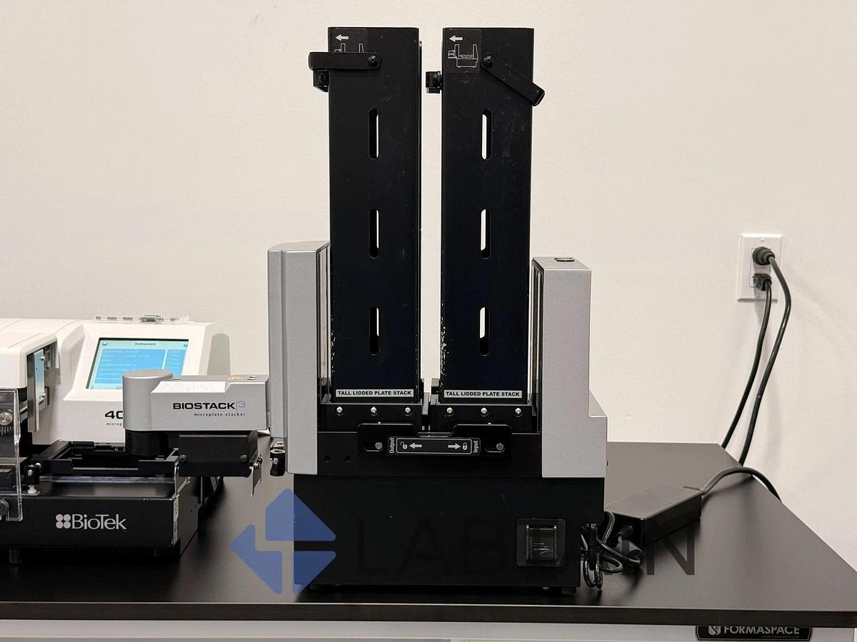 Used BioTek / Agilent 405 TS Microplate Washer w/ BioStack Stacker & Vacuum Pump – Tested