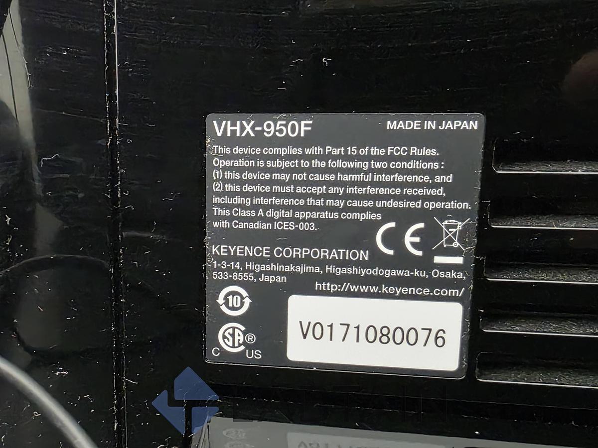 Used Keyence VHX-950F Digital Microscope System — VH-Z100R 100×–1000× Lens, VHX-S90F Motorized Free-Angle Stand (Used)