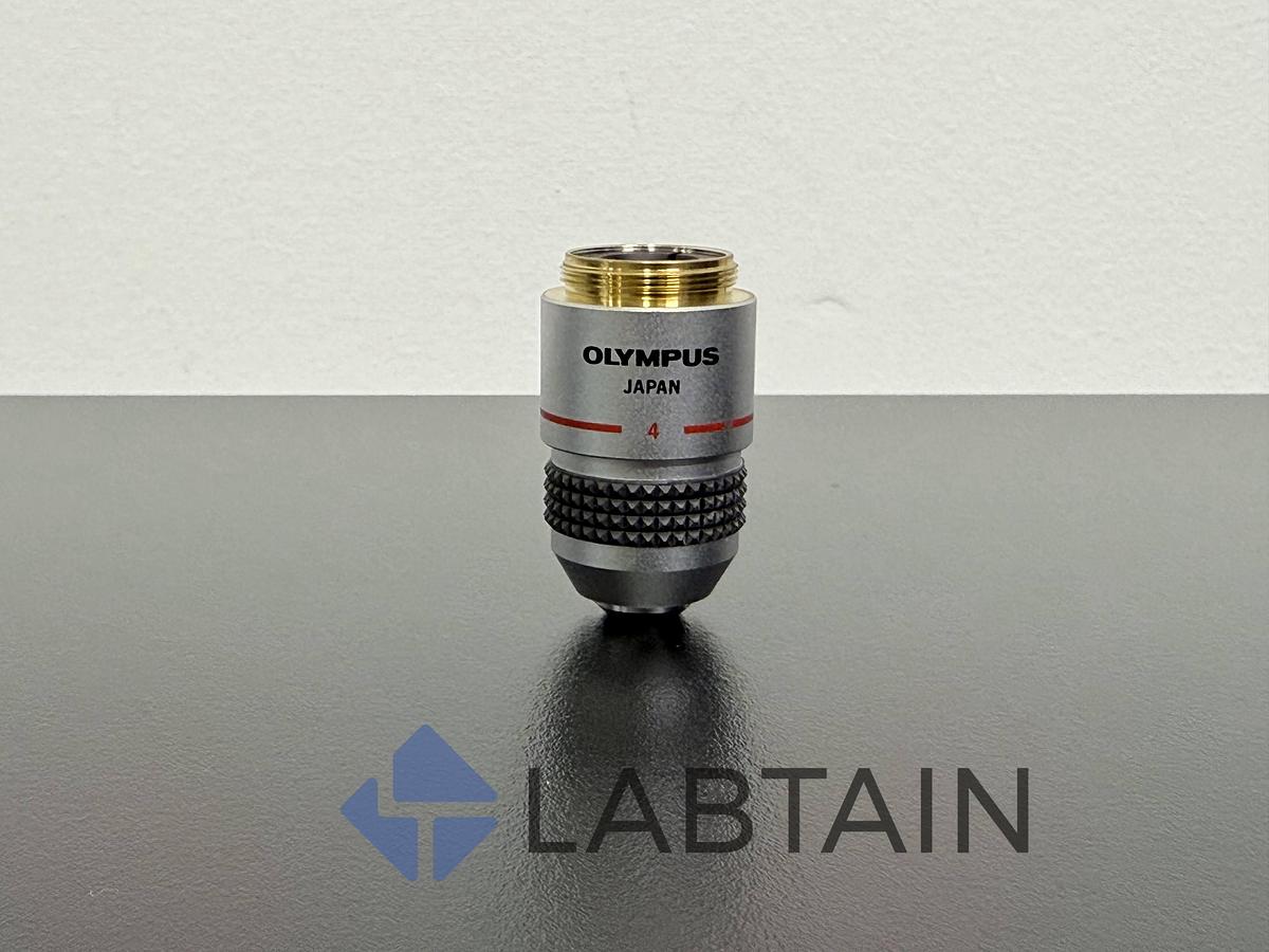 Used Olympus DPlan 4x / 0.10 – 160/0.17 Plan Achromatic Microscope Objective – Excellent Condition