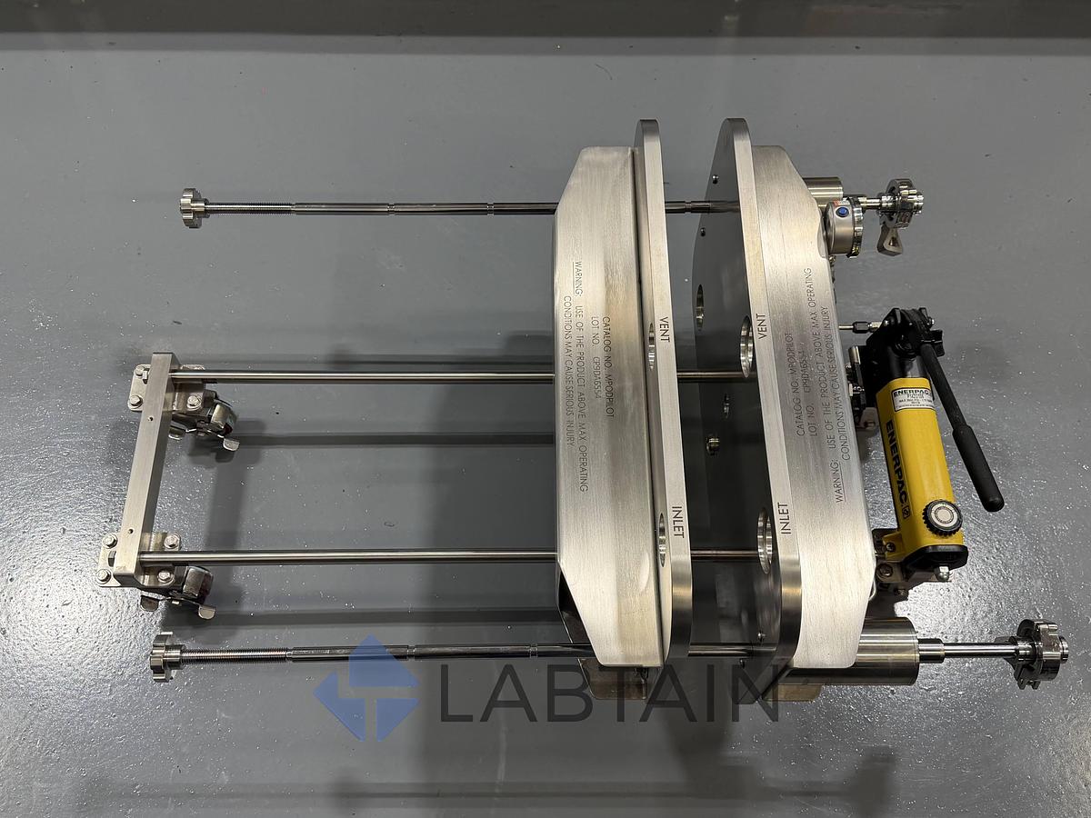 Used Millipore MPODPILOT Pilot Scale Pod Filter Holder w/ Enerpac Pump Used