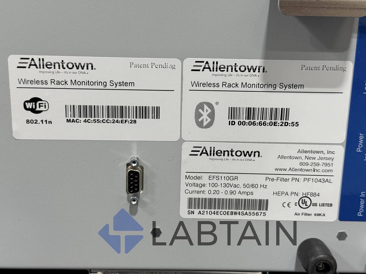 Used Allentown EcoFlo ETS110GR Wireless Rack Monitoring System w/HEPA and Touchscreen