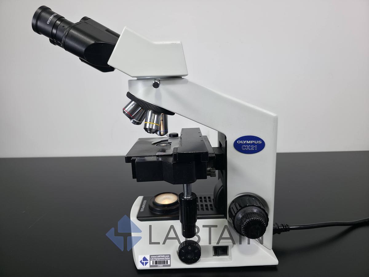 Used Olympus CX21FS1 Binocular Biological Microscope | 4X, 10X, 40X, 100X Objectives | Used 