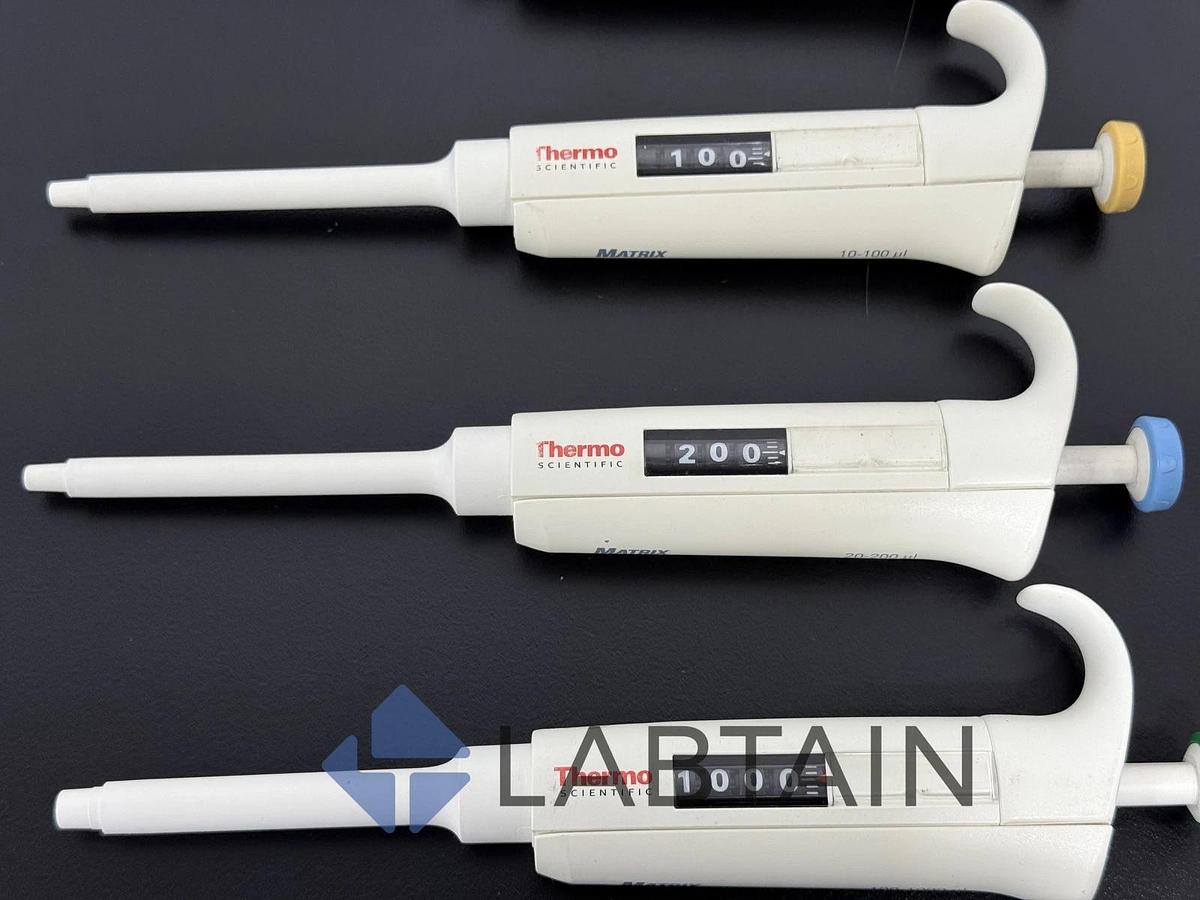Used Lot of 4 Thermo Scientific Matrix / Rainin Manual Pipettes - Adjustable Volume